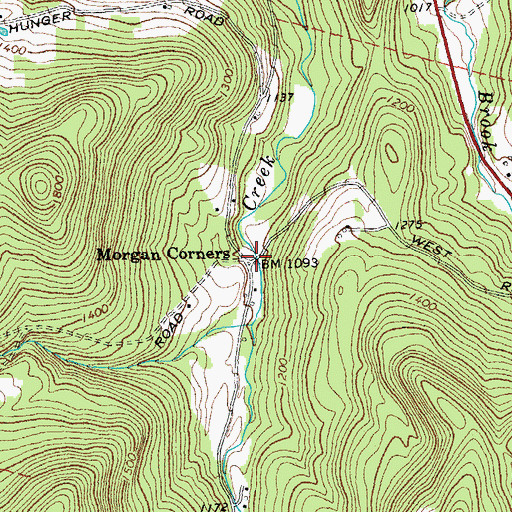 Topographic Map of Morgan Corners, VT