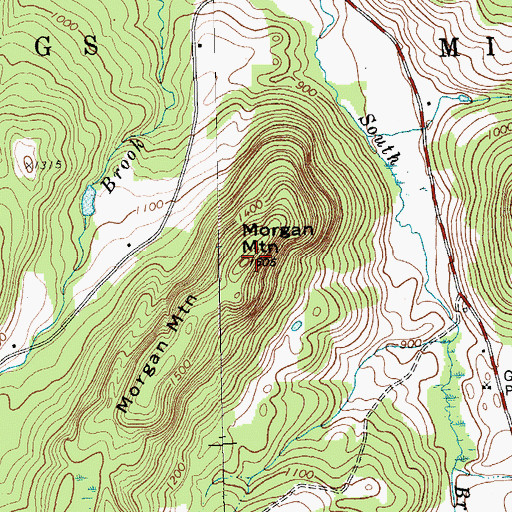 Topographic Map of Morgan Mountain, VT
