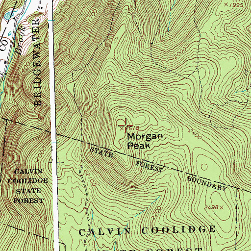 Topographic Map of Morgan Peak, VT