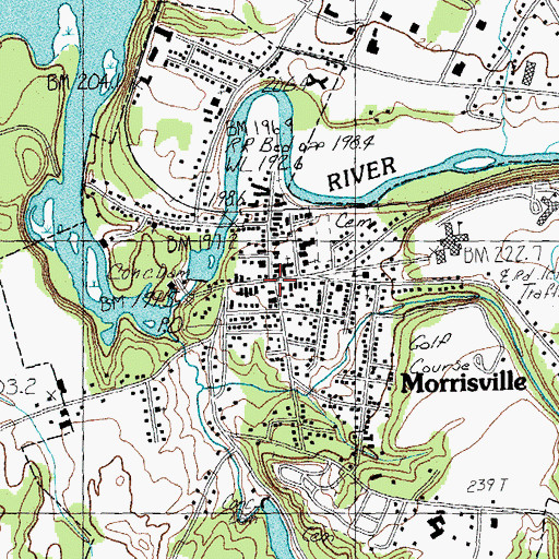 Topographic Map of Morrisville, VT