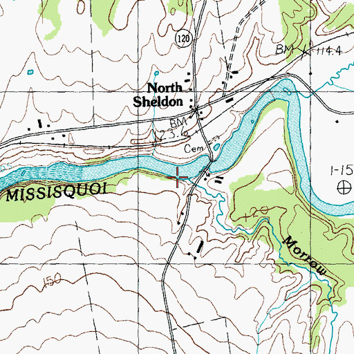 Topographic Map of Morrow Brook, VT