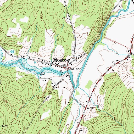 Topographic Map of Moscow, VT