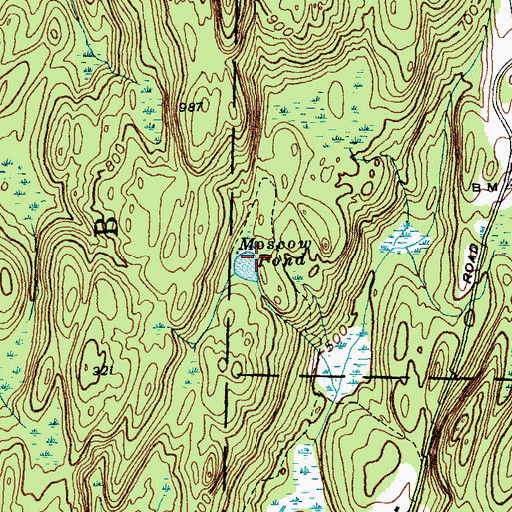 Topographic Map of Moscow Pond, VT