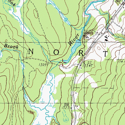 Topographic Map of Mosher Meadow Brook, VT
