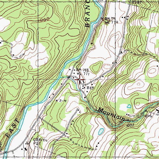 Topographic Map of Mount Hunger School, VT