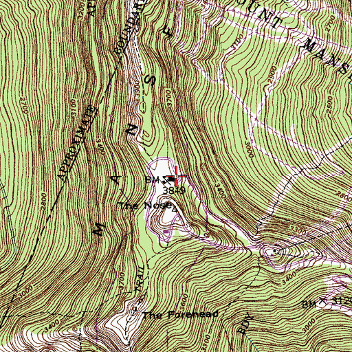 Topographic Map of Mount Mansfield Hotel, VT