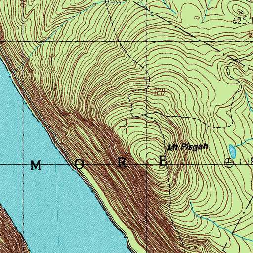 Topographic Map of Mount Pisgah Trail, VT