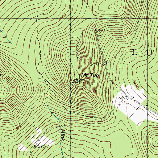 Topographic Map of Mount Tug, VT