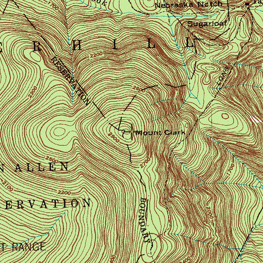Topographic Map of Mount Clark, VT