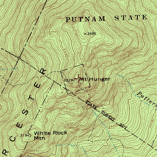 Topographic Map of Mount Hunger, VT