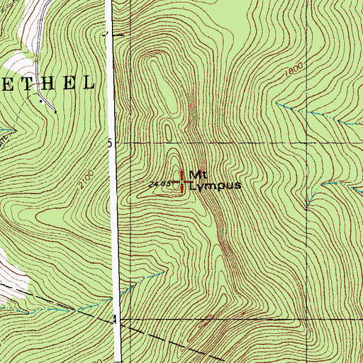 Topographic Map of Mount Lympus, VT
