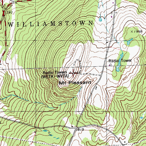 Topographic Map of Mount Pleasant, VT
