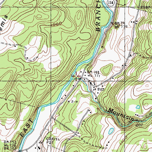 Topographic Map of Mountain Brook, VT