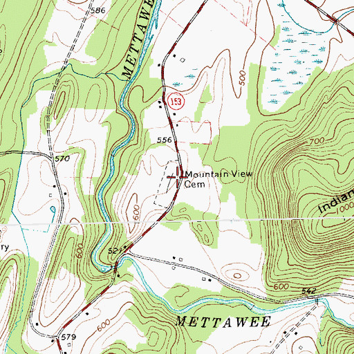 Topographic Map of Mountain View Cemetery, VT