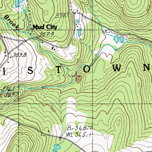 Topographic Map of Mud Brook, VT