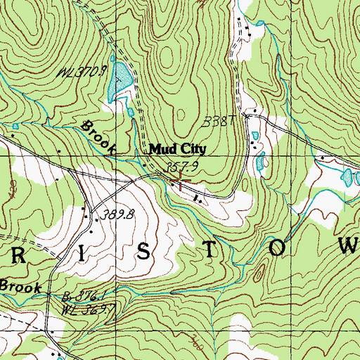 Topographic Map of Mud City School, VT
