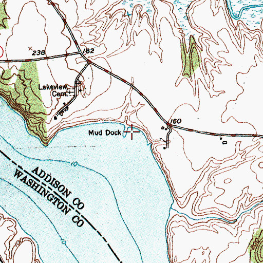 Topographic Map of Mud Dock, VT