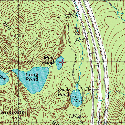 Topographic Map of Mud Pond, VT