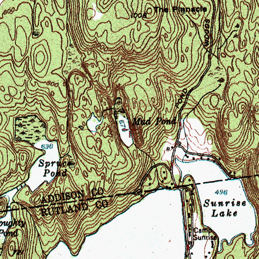 Topographic Map of Mud Pond, VT
