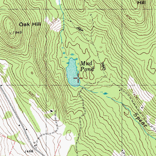 Topographic Map of Mud Pond, VT