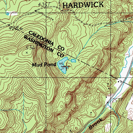 Topographic Map of Mud Pond, VT