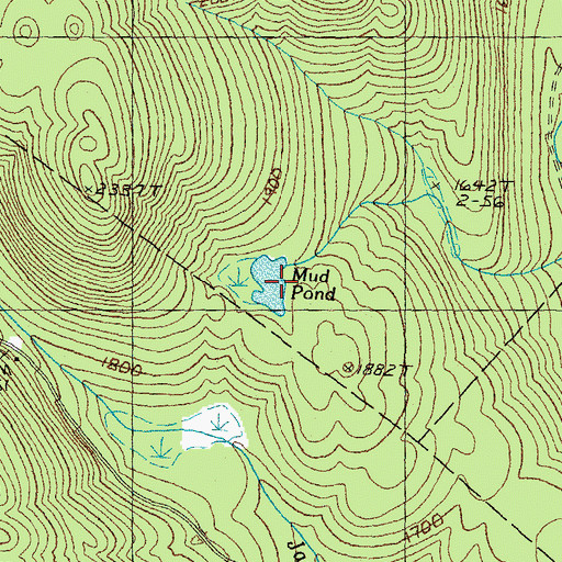 Topographic Map of Mud Pond, VT