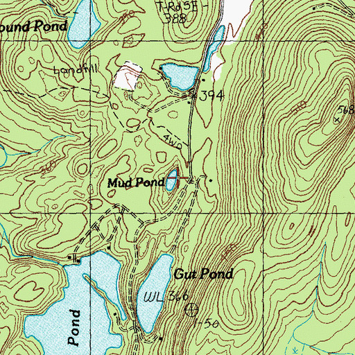 Topographic Map of Mud Pond, VT