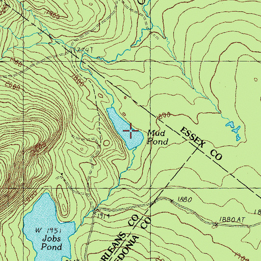Topographic Map of Mud Pond, VT