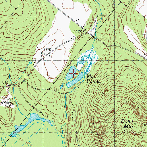 Topographic Map of Mud Ponds, VT