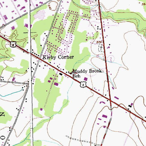 Topographic Map of Muddy Brook School, VT