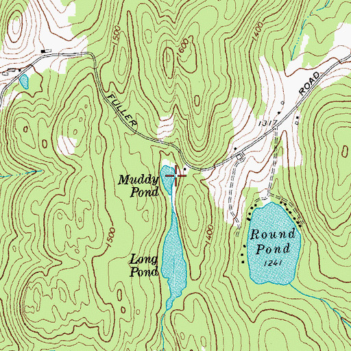 Topographic Map of Muddy Pond, VT