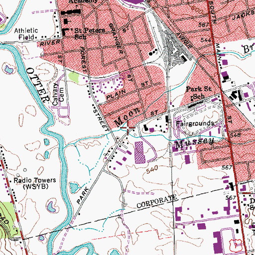 Topographic Map of Mussey Brook, VT