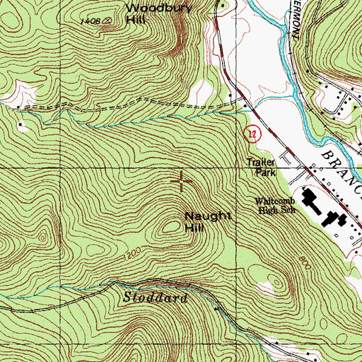 Topographic Map of Naught Hill, VT