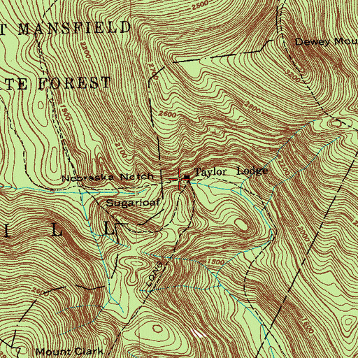 Topographic Map of Nebraska Notch, VT