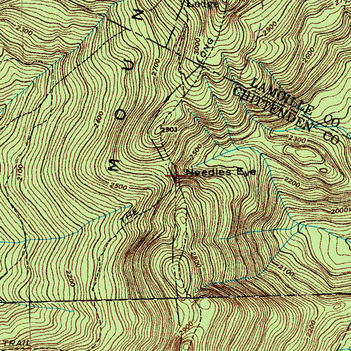 Topographic Map of Needles Eye, VT