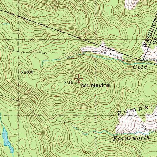 Topographic Map of Mount Nevins, VT