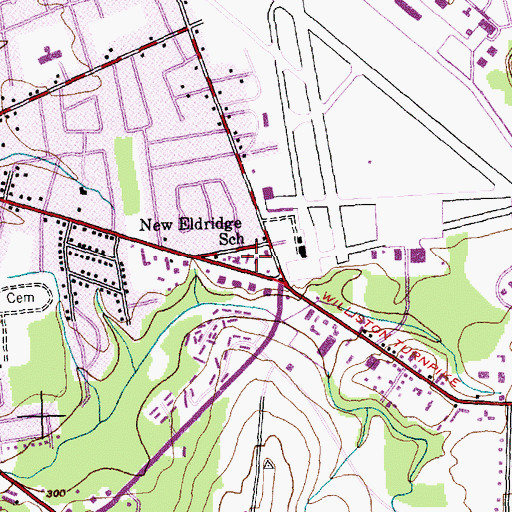Topographic Map of New Eldridge School, VT