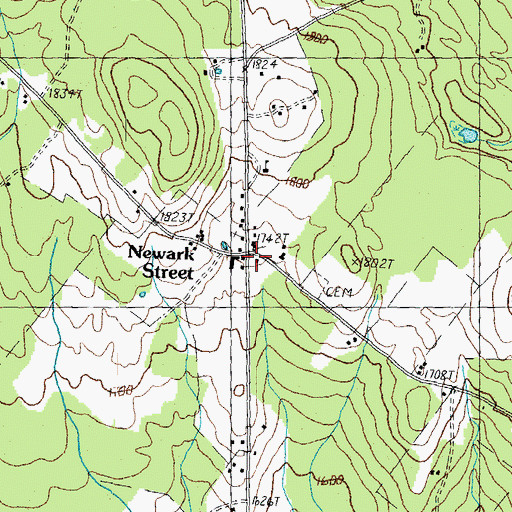 Topographic Map of Newark Street, VT