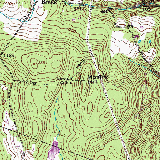 Topographic Map of Newton Cabin, VT