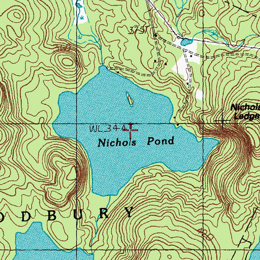 Topographic Map of Nichols Pond, VT