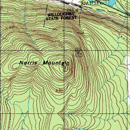 Topographic Map of Norris Mountain, VT