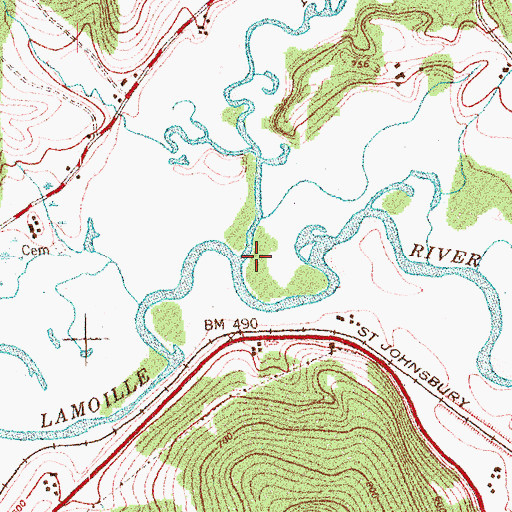 Topographic Map of North Branch Lamoille River, VT