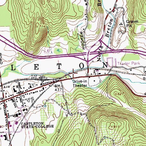 Topographic Map of North Breton Brook, VT
