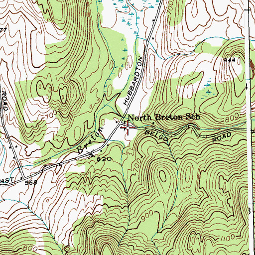 Topographic Map of North Breton School, VT