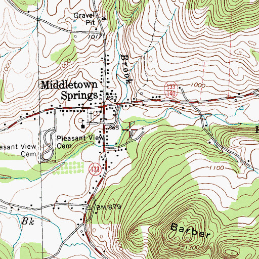 Topographic Map of North Brook, VT