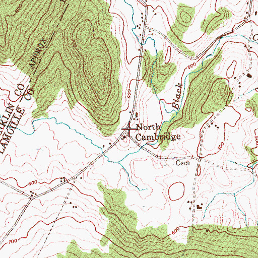 Topographic Map of North Cambridge, VT