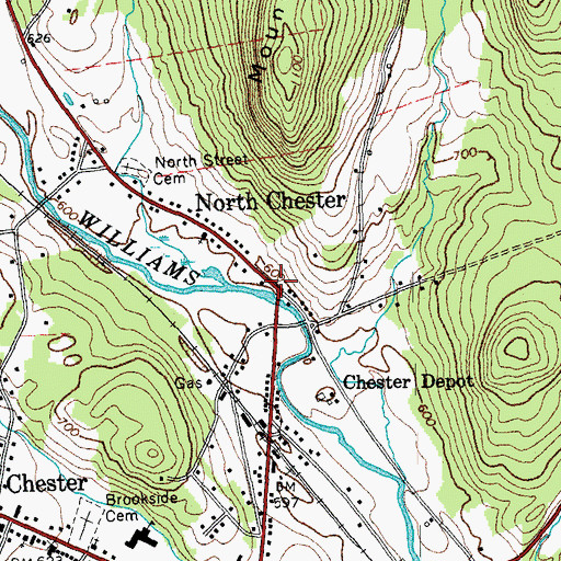 Topographic Map of North Chester, VT