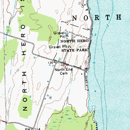 Topographic Map of North End Cemetery, VT