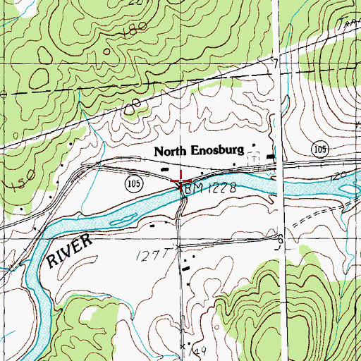 Topographic Map of North Enosburg, VT