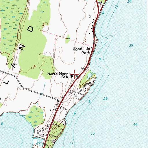 Topographic Map of North Hero Elementary School, VT